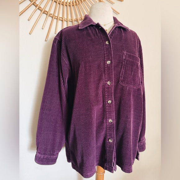 L.L. Bean Women's Rich Purple Corduroy Shirt - Picture 2 of 5